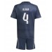 Real Madrid David Alaba #4 Bortedraktsett Barn 2025-26 Korte ermer (+ Korte bukser)